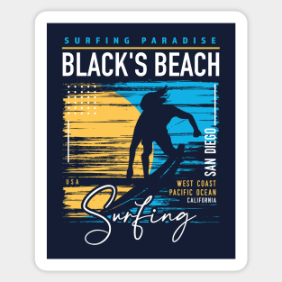 Retro Black's Beach San Diego Surfing // Vintage Surfing // Surfers Paradise Sticker